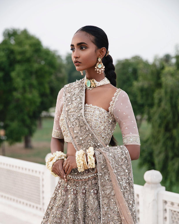 Royal Blush Pink Bridal Lehenga Choli and Dupatta Dress Online