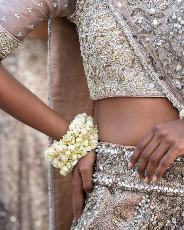 Royal Blush Pink Bridal Lehenga Choli and Dupatta