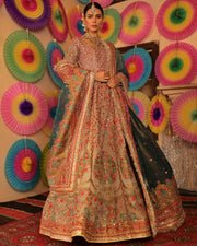 Royal Bridal Anarkali Frock with Sharara Dress Pakistani