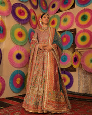 Royal Bridal Anarkali Frock with Sharara Dress