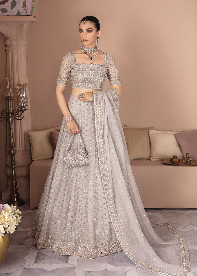 Stunning Grey Bridal Lehenga Choli for Weddings