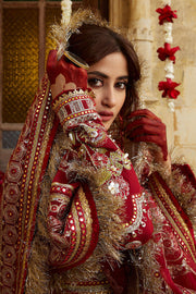 Royal Bridal Red Lehenga Choli Dupatta in Premium Raw Silk