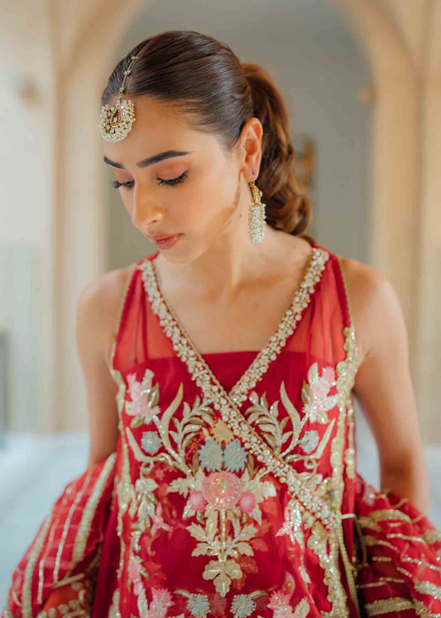 Royal Bridal Red Lehenga Kameez Barat Dress Pakistani
