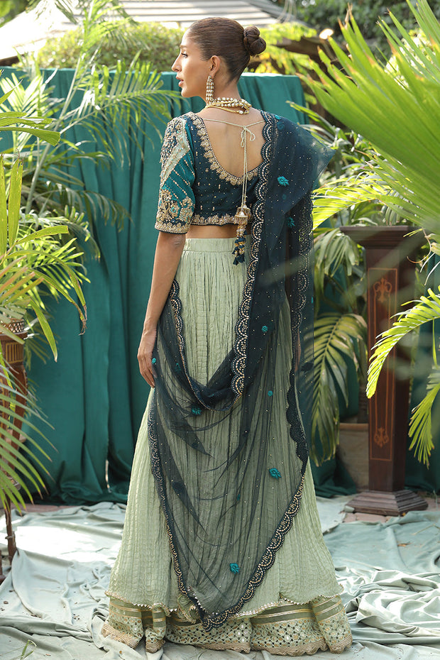 Royal Color Pakistani Embroidered Lehenga Choli Wedding Dress 2023