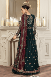 Royal Dark Green Traditional Pishwas Frock with Lehenga Dress