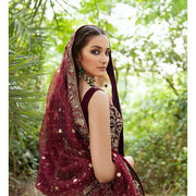 Royal Deep Red Bridal Lehenga with Pishwas Dress Online