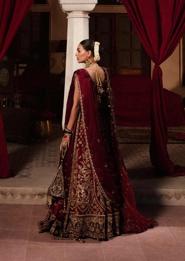 Royal Deep Red Lehenga Choli Dupatta Pakistani Bridal Dress