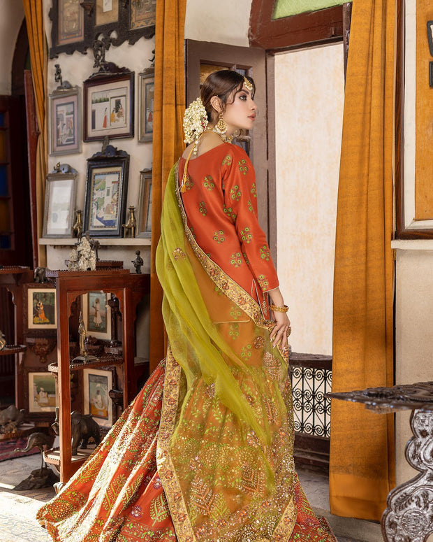 Royal Desi Wedding Dress in Gharara Kameez Dupatta Style