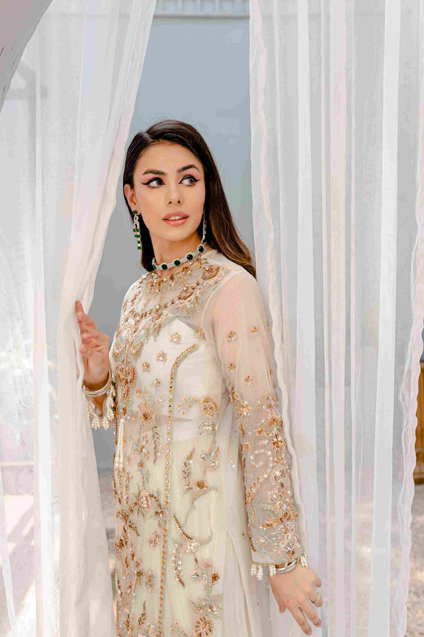 Royal Embellished Kameez with Sharara Dress for Wedding Online