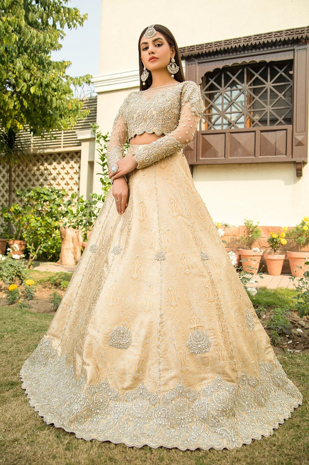 Bridal & Wedding Royal Cream Organza Bridal Lehenga Choli