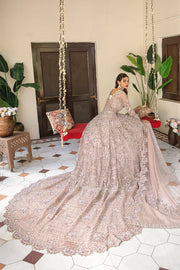 Royal Embellished Long Tail Pakistani Bridal Gown and Dupatta