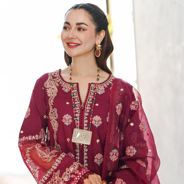 Royal Embroidered Kameez Trouser Dupatta Pakistani Eid Dress