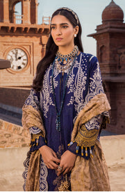Royal Embroidered Lawn Dress in Kameez Trouser Dupatta Style