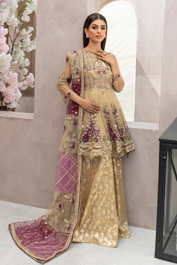 Royal Embroidered Pakistani Frock Sharara Dress for Eid