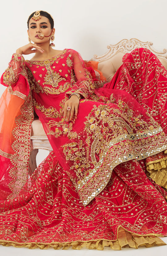 Royal Embroidered Pink Lehenga Kameez Pakistani Wedding Dress