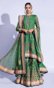 Royal Gharara Kameez Dupatta Green Pakistani Mehndi Dress