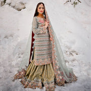 Royal Gharara Kameez Mint Green Pakistani Dress