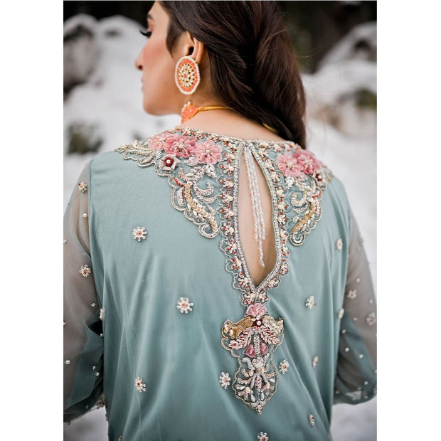Royal Gharara Kameez Mint Green Pakistani Dress for Bride