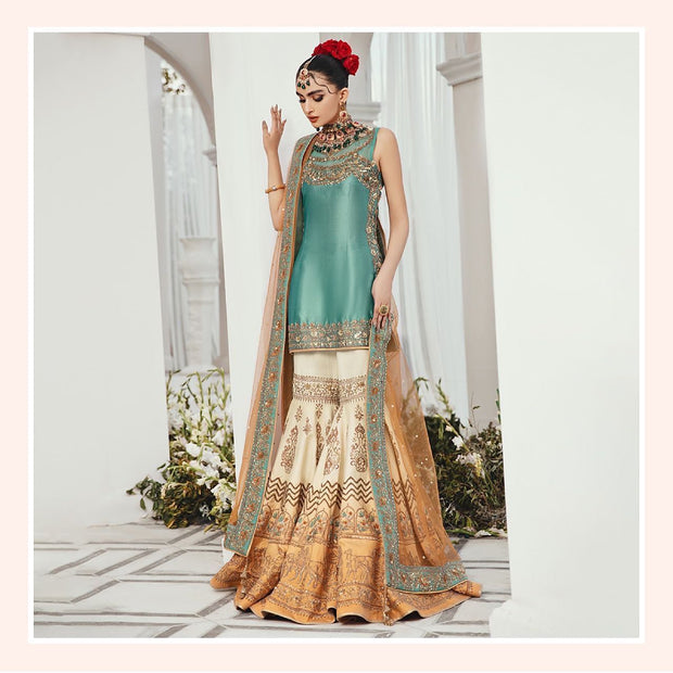 Royal Gharara Kameez and Dupatta Pakistani Bridal Dress