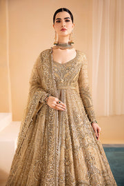 Royal Golden Bridal Lehenga Frock and Dupatta Dress Online