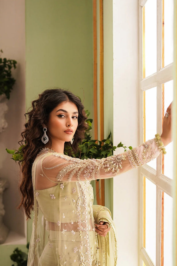 Royal Green Pakistani Wedding Dress in Premium Net Fabric