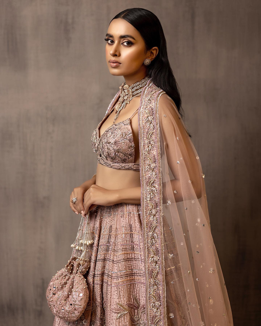 Royal Indian Bridal Lehenga Choli and Dupatta for Wedding