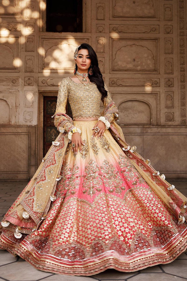 Indian Lehenga with Choli and Dupatta Dress for Bride Nameera by Farooq Indian Lehenga with Choli and Dupatta Dress for Bride Nameera by Farooq