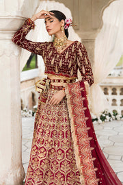 Royal Indian Red Bridal Lehenga with Choli and Dupatta Dress