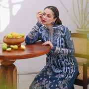Royal Kameez Trouser Dupatta Pakistani Blue Dress for Eid