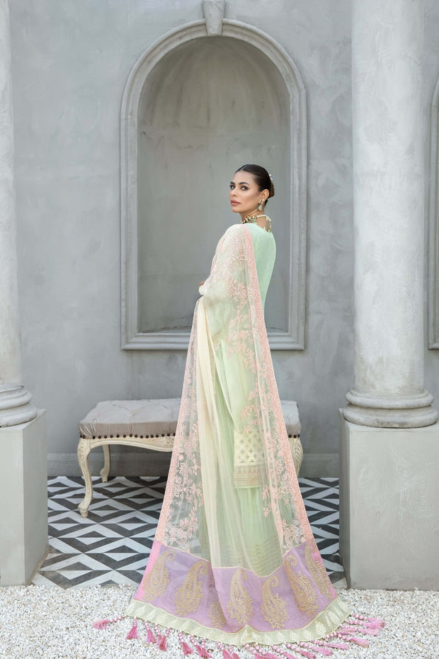 mint green pakistani wedding dress Pastel Mint & Blush Bridal Lehenga Choli | Heavy Hand Embroidered Pakistani Wedding Dress | Floral Organza Dupatta | Mehndi Nikkah Outfit