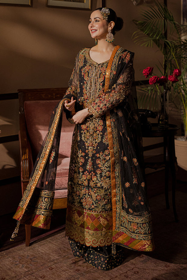 Royal Kameez Trouser Pakistani Black Dress for Wedding