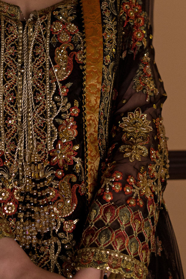 Royal Kameez and Trouser Pakistani Black Dress for Wedding