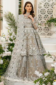 Royal Lehenga Frock Grey Bridal Dress Pakistani