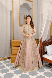 Royal Lehenga and Front Open Gown Pakistani Wedding Dress