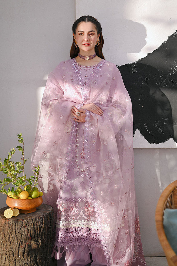 Royal Lilac Pakistani Dress in Kameez Trouser Dupatta Style