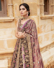 Royal Magenta Bridal Lehenga with Kameez and Dupatta Dress