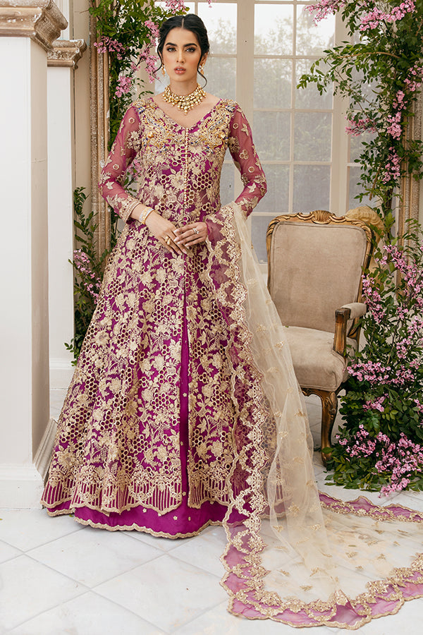 Royal Maxi Lehenga Purple Bridal Dress Pakistani