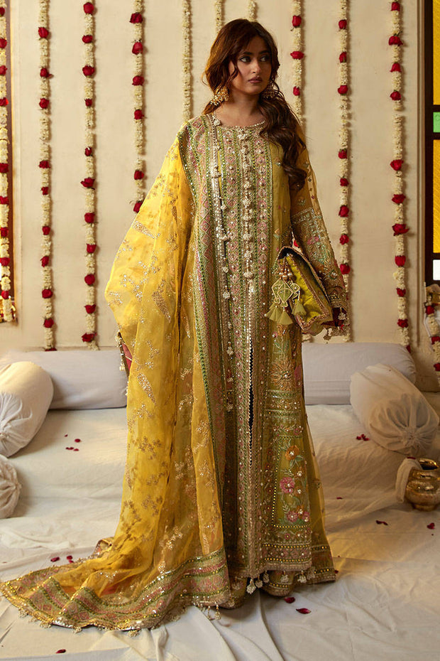 Royal Mehndi Dress in Embellished Kameez Trouser Style