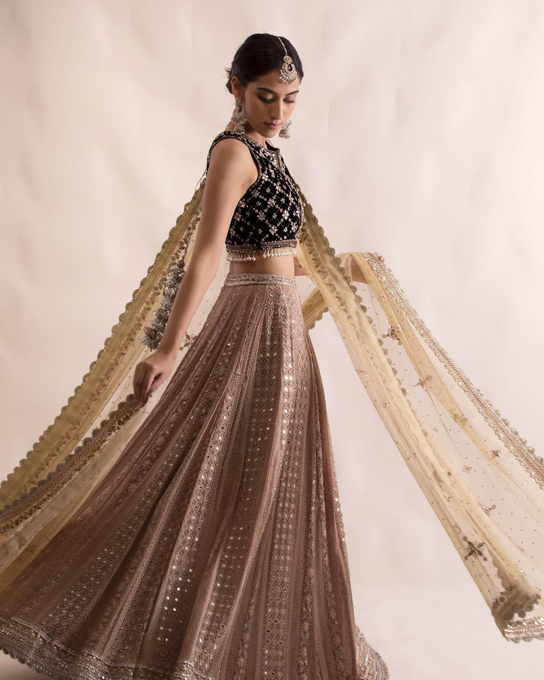 Elegant Royal Mirror Work Bridal Lehenga Choli