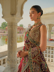 Royal Mirror Worked Lehenga Choli Dupatta Dress Pakistani