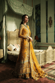 Royal Mustard Pakistani Bridal Dress in Sharara Kameez Style