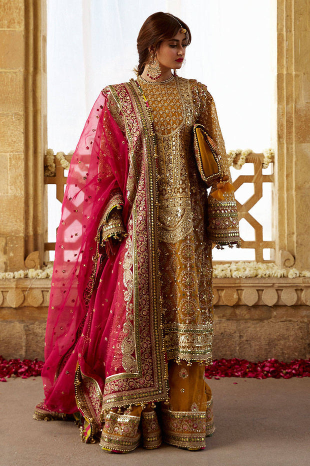 Royal Organza Gharara Kameez Dupatta Pakistani Mehndi Dress