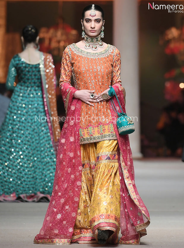  Pakistani Banarsi Gharara with Short Kurti