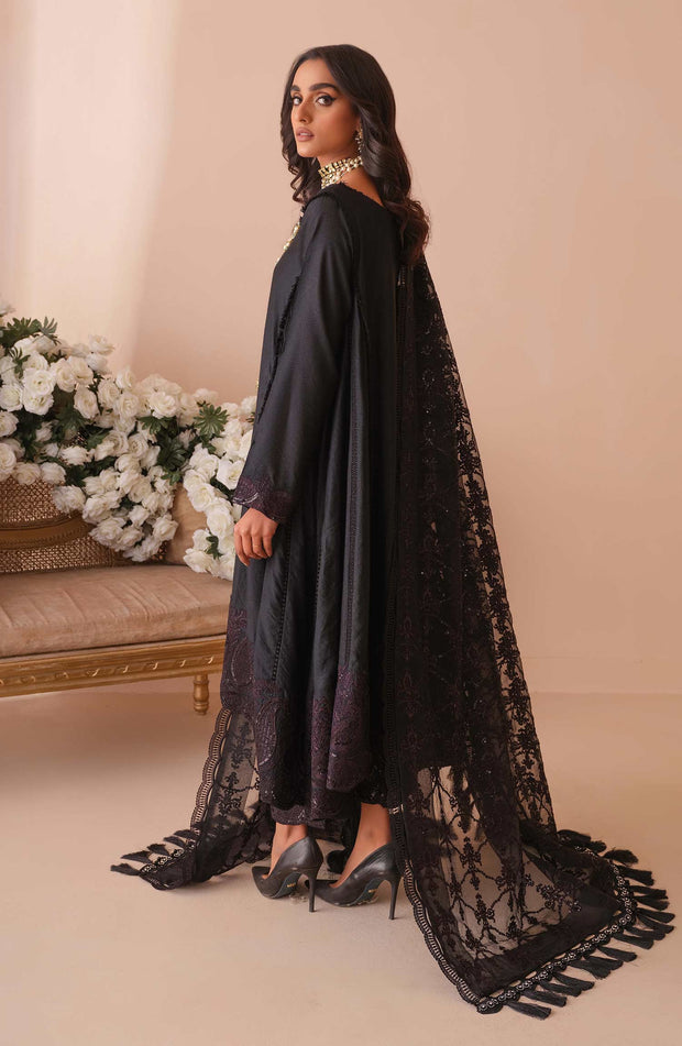 Royal Pakistani Black Dress in Kameez Trouser Style Online