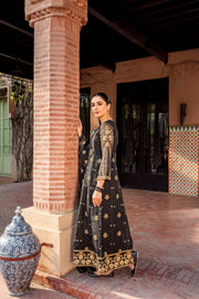 Royal Pakistani Black Dress in Pishwas Frock Style for Eid