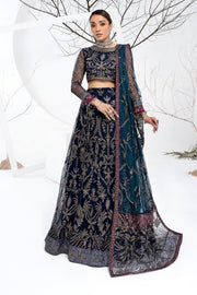 Royal Pakistani Blue Embroidered Lehenga Choli Wedding Dress 2023