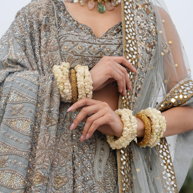Royal Pakistani Blue Lehenga Choli and Dupatta Dress