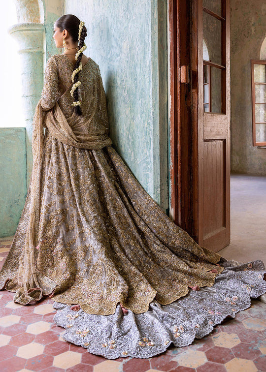 Royal Pakistani Bridal Dress in Embellished Gown Lehnga Style