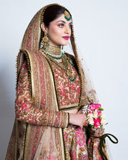 Royal Pakistani Bridal Dress in Lehenga Choli Dupatta Style
