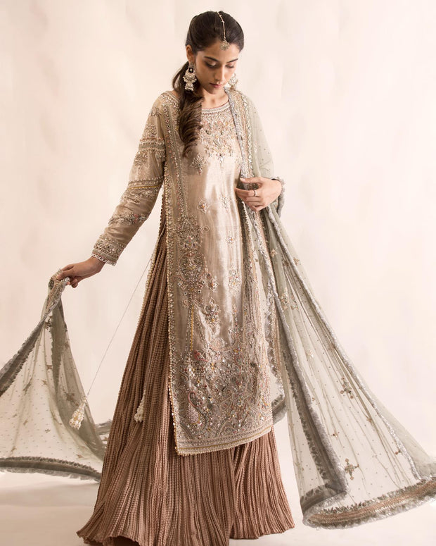 Royal Pakistani Bridal Dress in Lehenga Kameez Style